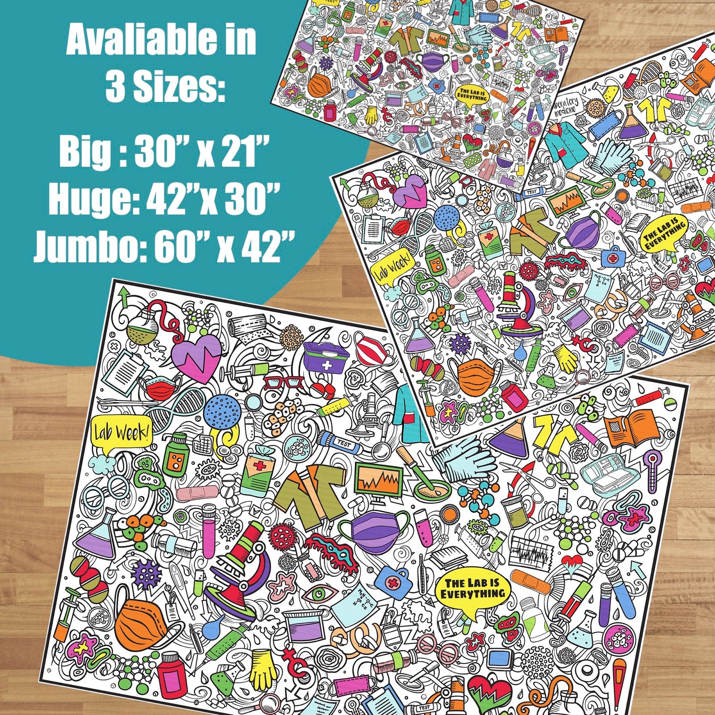 Premium Giant Lab Week Coloring Poster