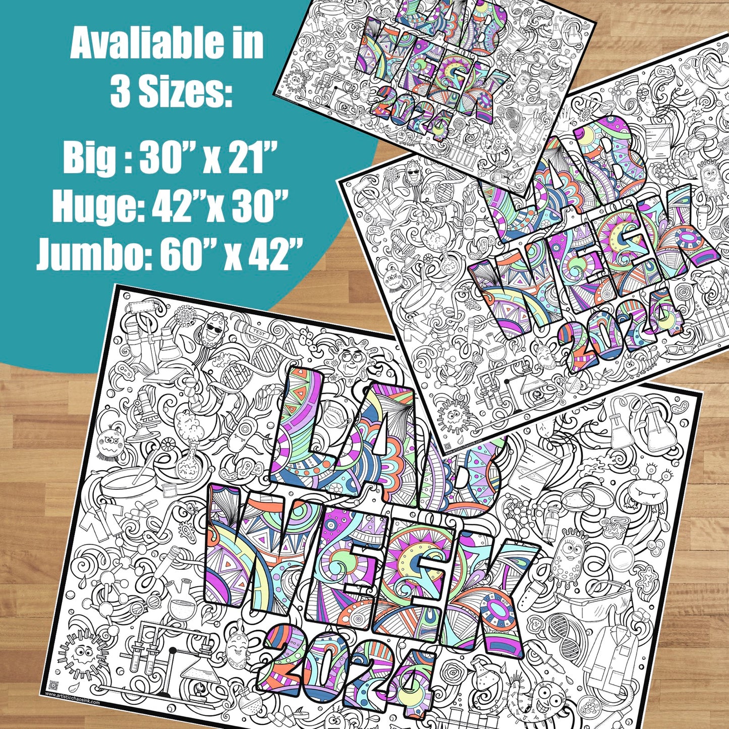 Lab Week Coloring Page - Premium Giant Poster with Current Year- 2025