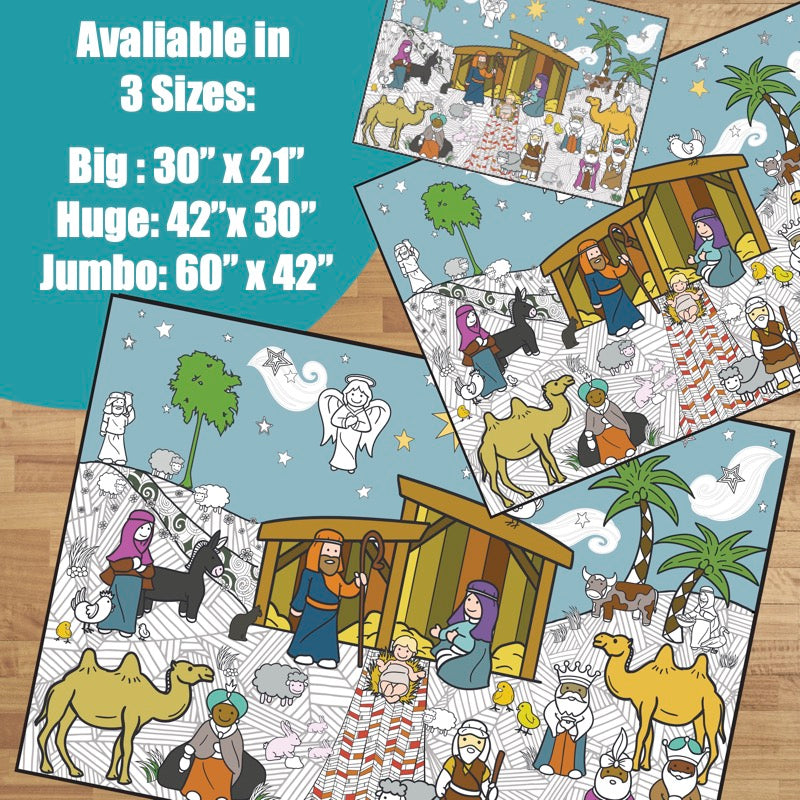 Giant Nativity Coloring Poster