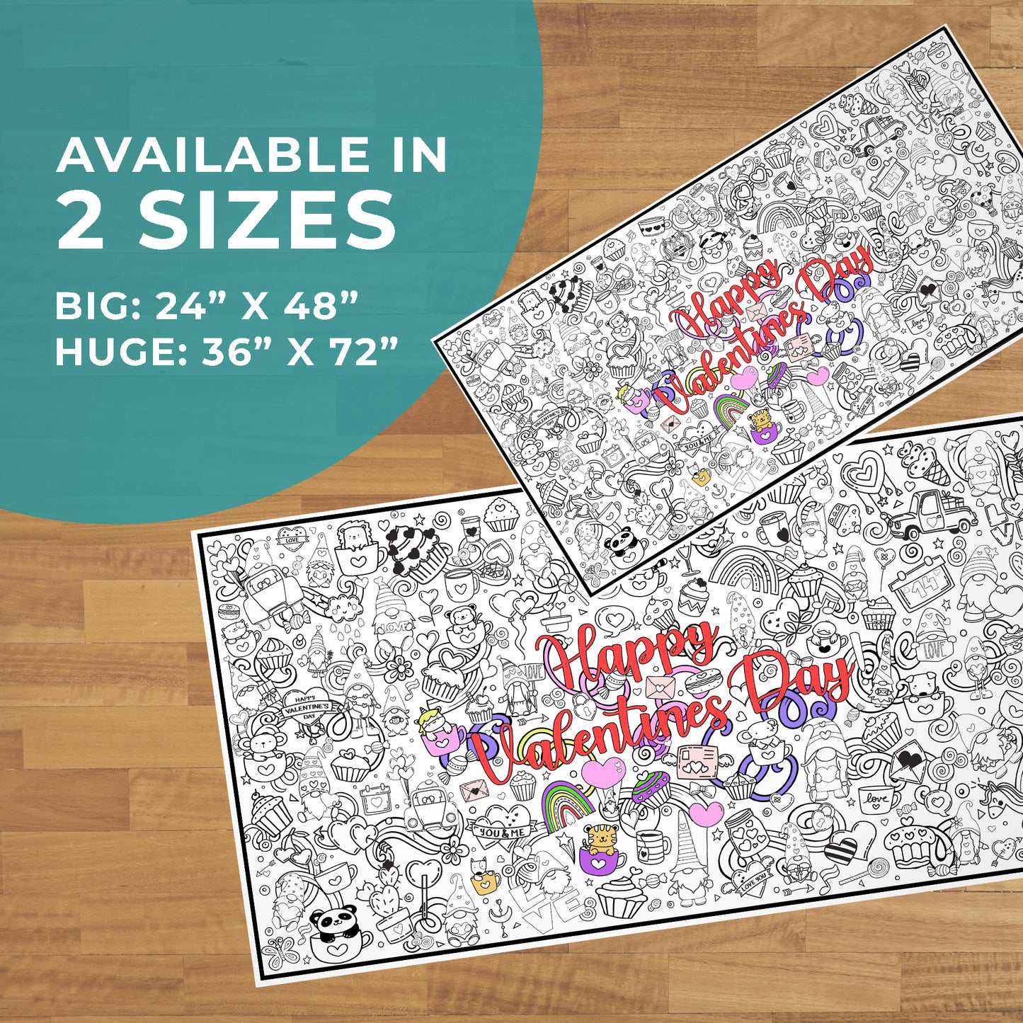 Valentines Day Coloring Poster