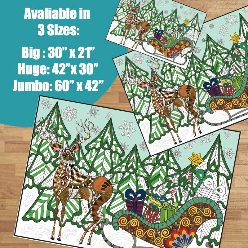 Premium Giant Sleigh Coloring Poster