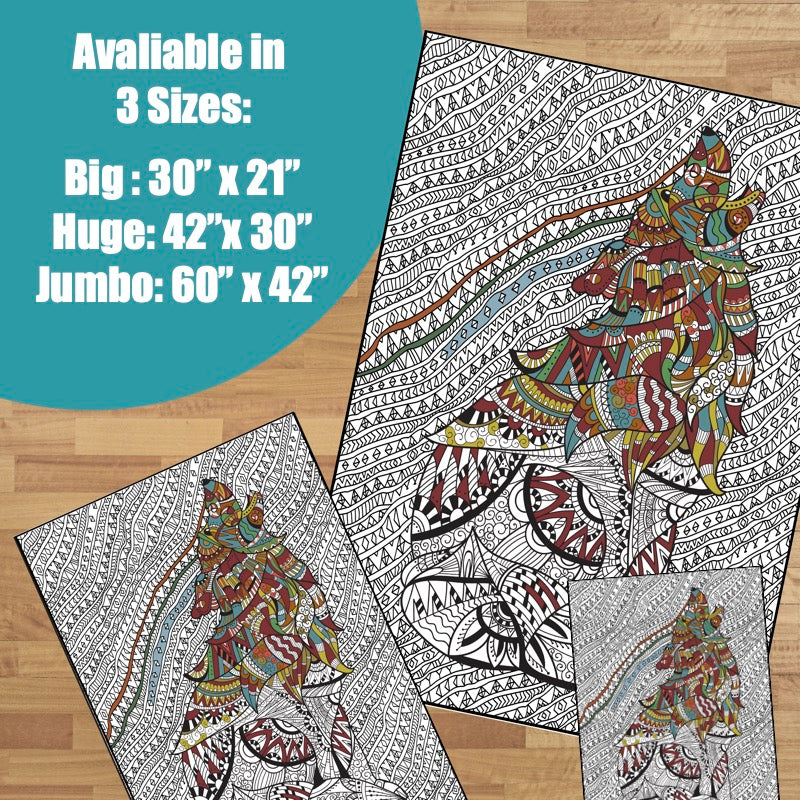 Premium Giant Wolf Coloring Poster