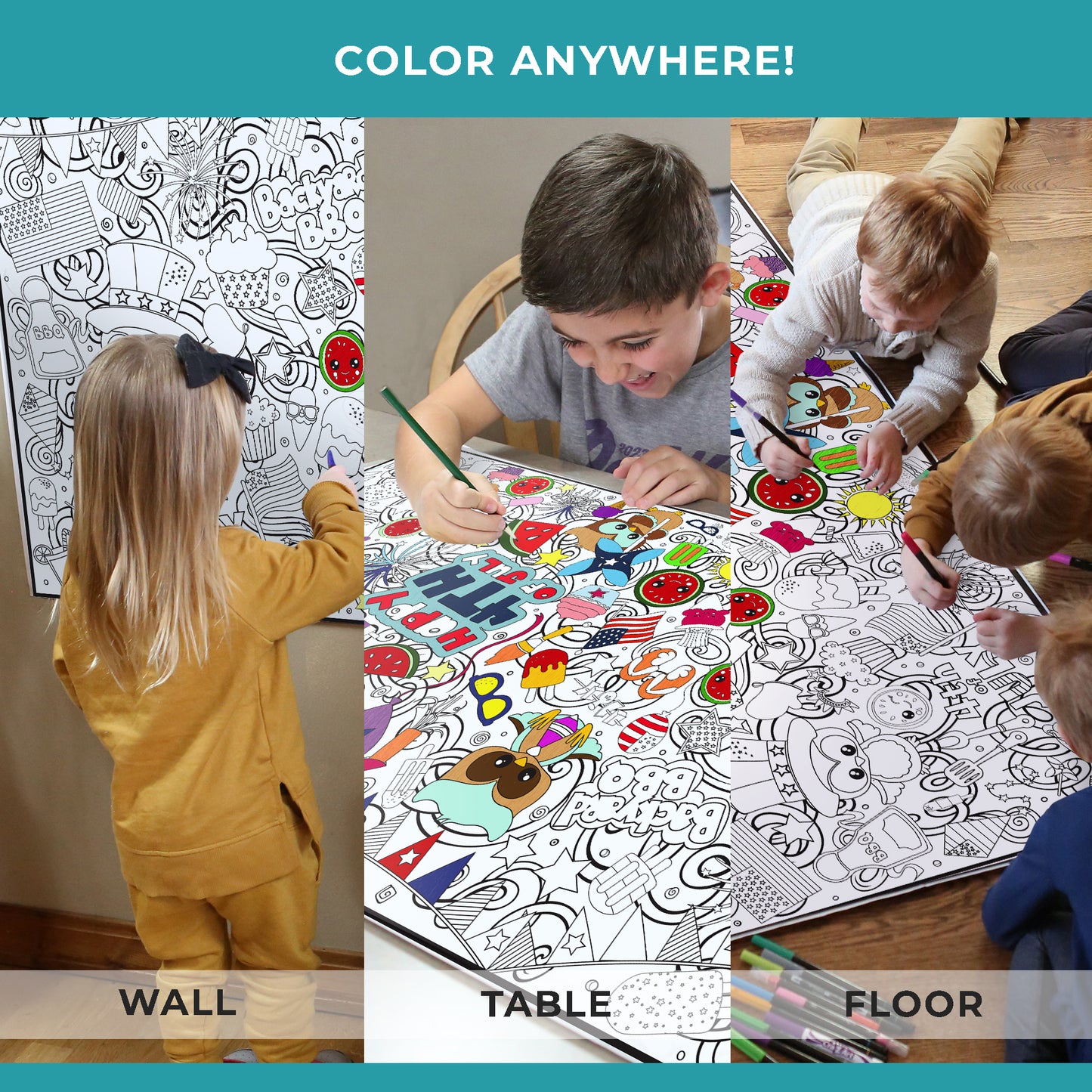 4th of July Holiday Coloring Posters