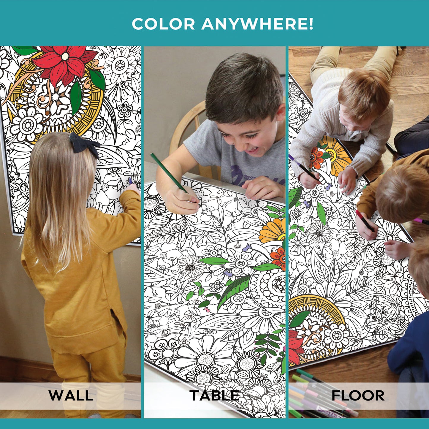 Classic Flower Coloring Poster