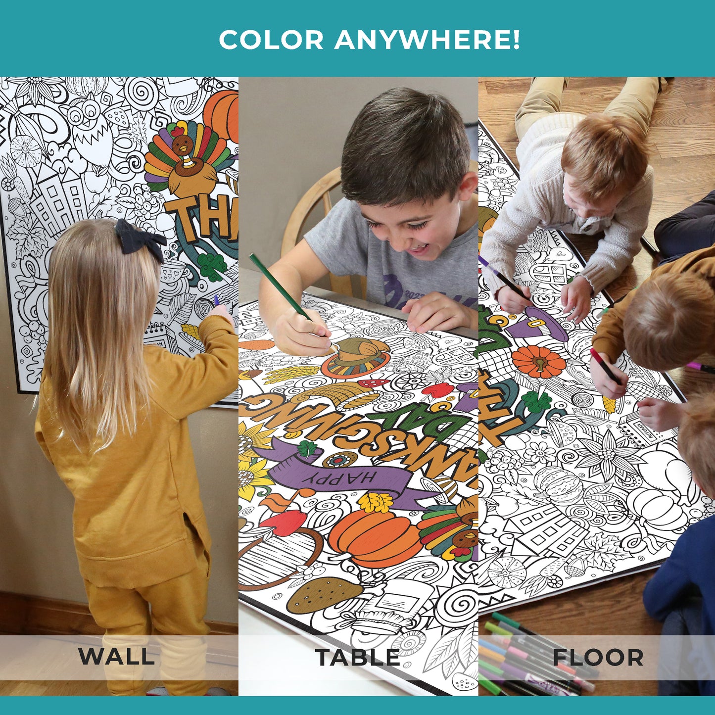 Thanksgiving Family Time Coloring Sheets