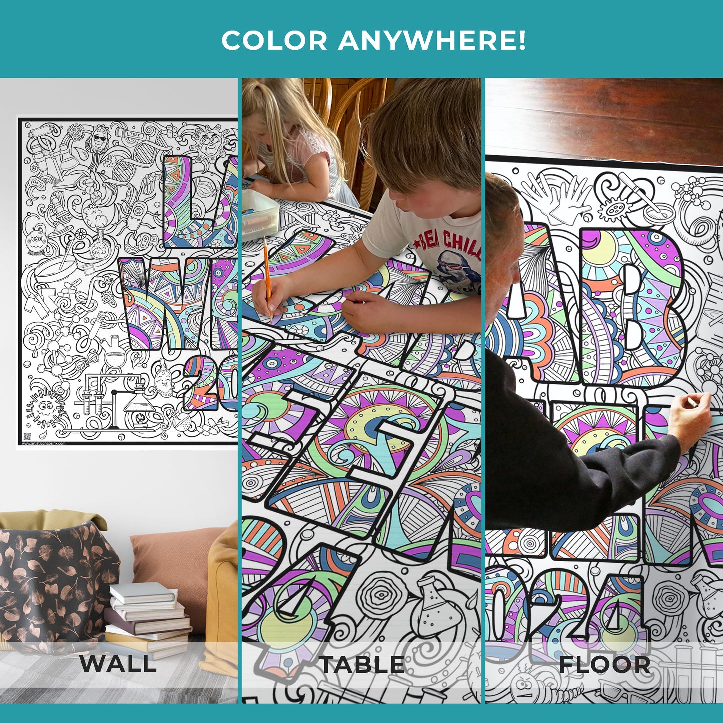 Lab Week Coloring Page - Premium Giant Poster with Current Year- 2025