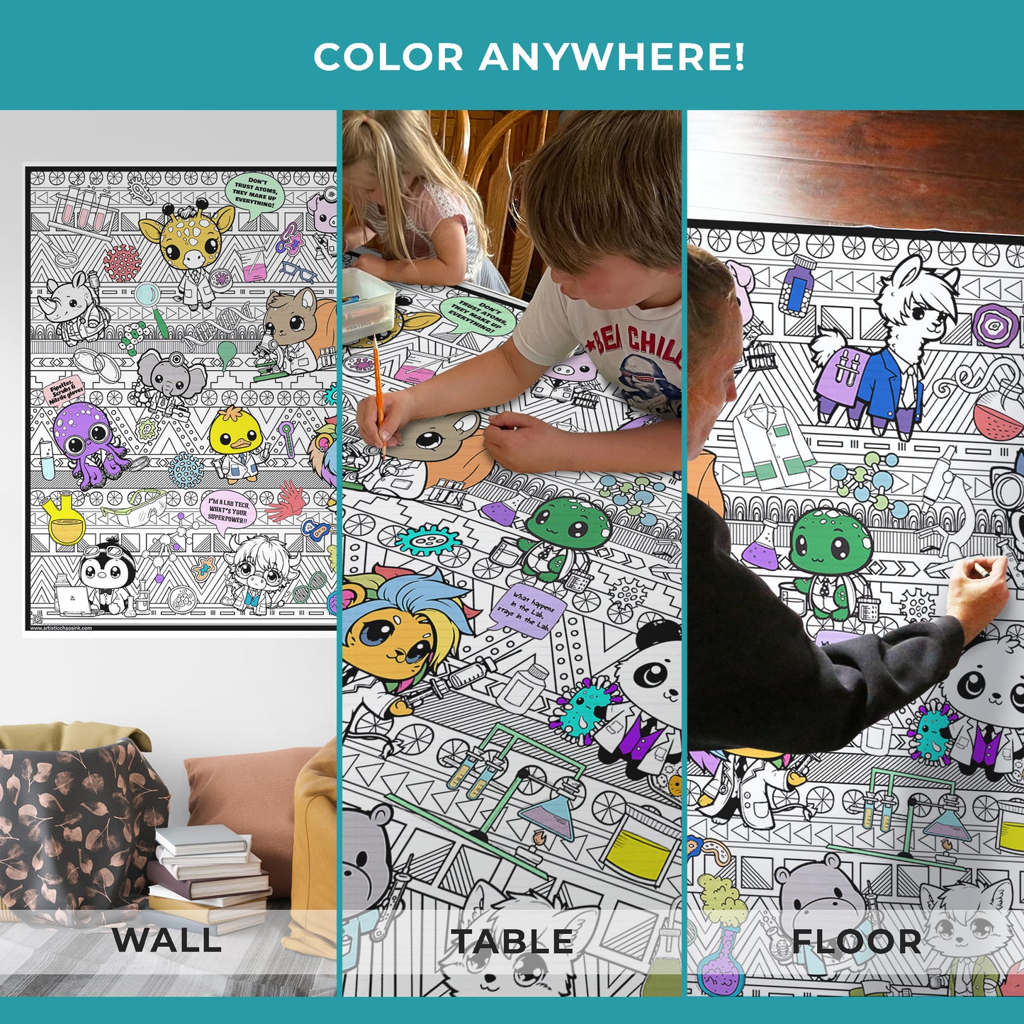 Lab Week Giant Coloring Poster - Animal Lab Helpers
