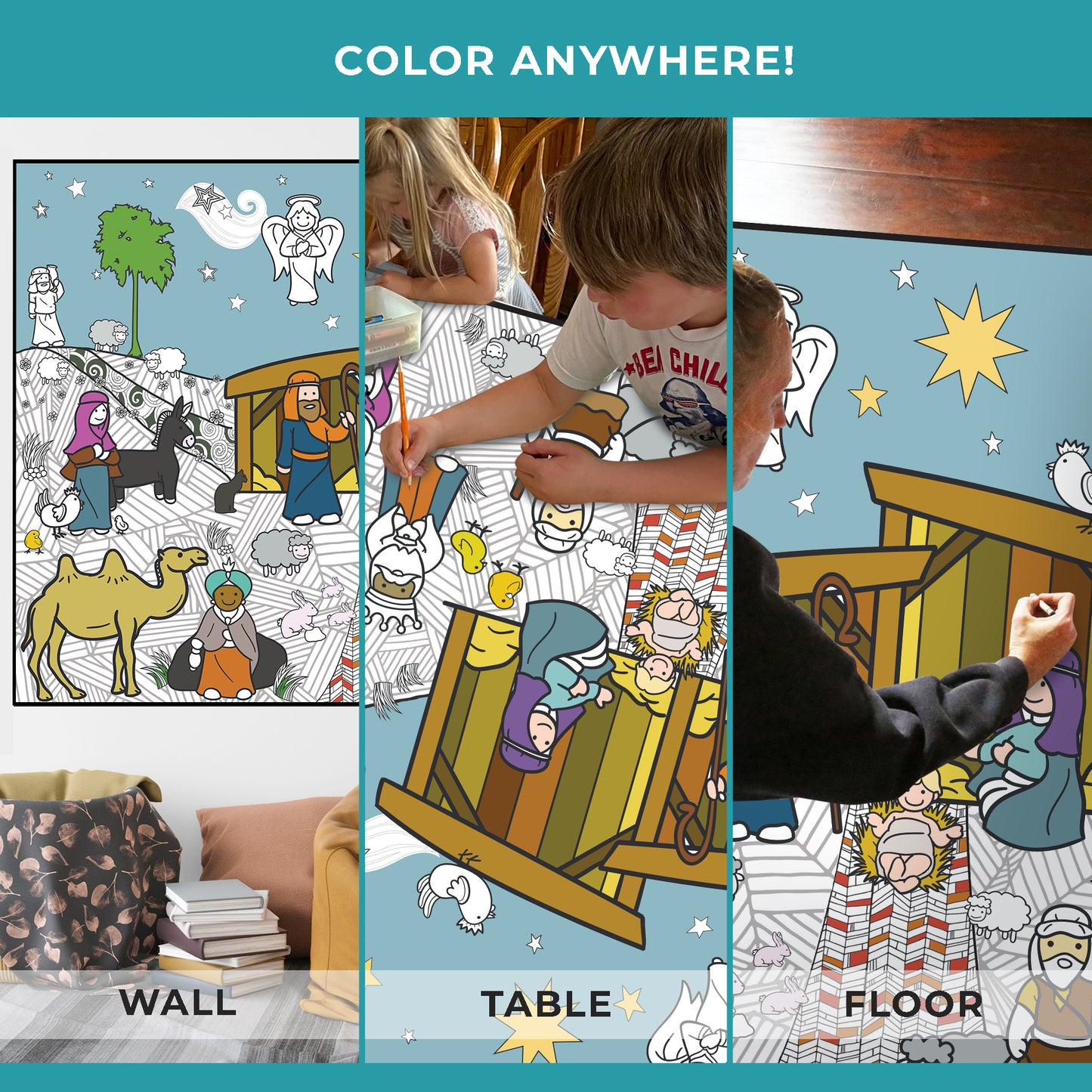 Giant Nativity Coloring Poster