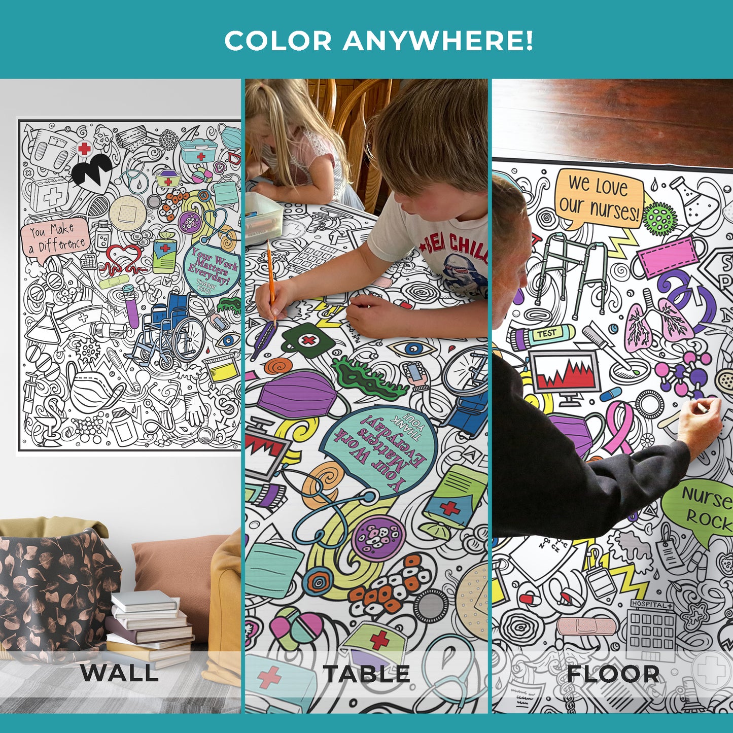 Nurse Appreciation Coloring Poster