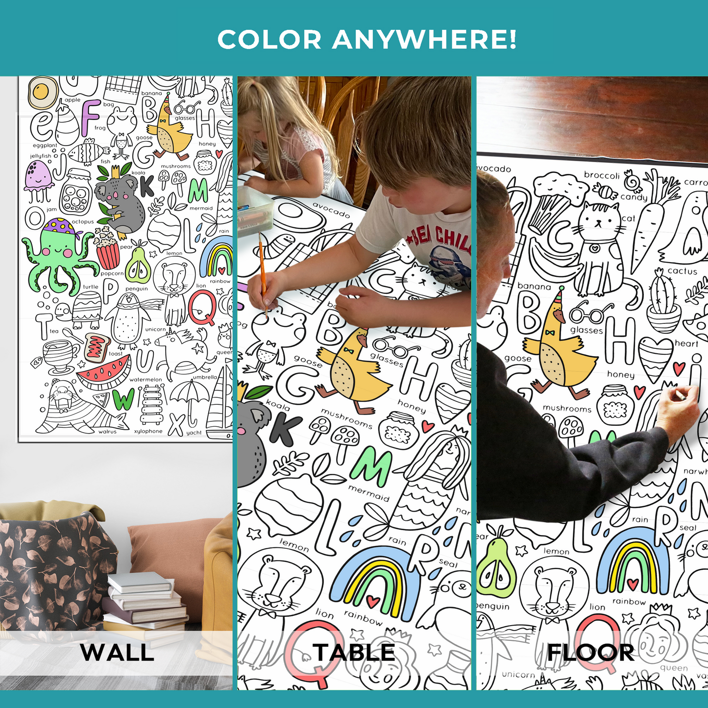 ABC's Giant Coloring Poster