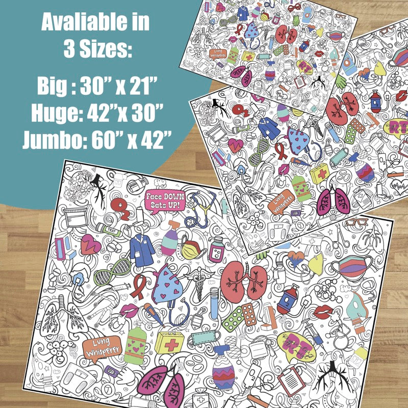 PERSONALIZED  Premium Respiratory Therapy Coloring Poster