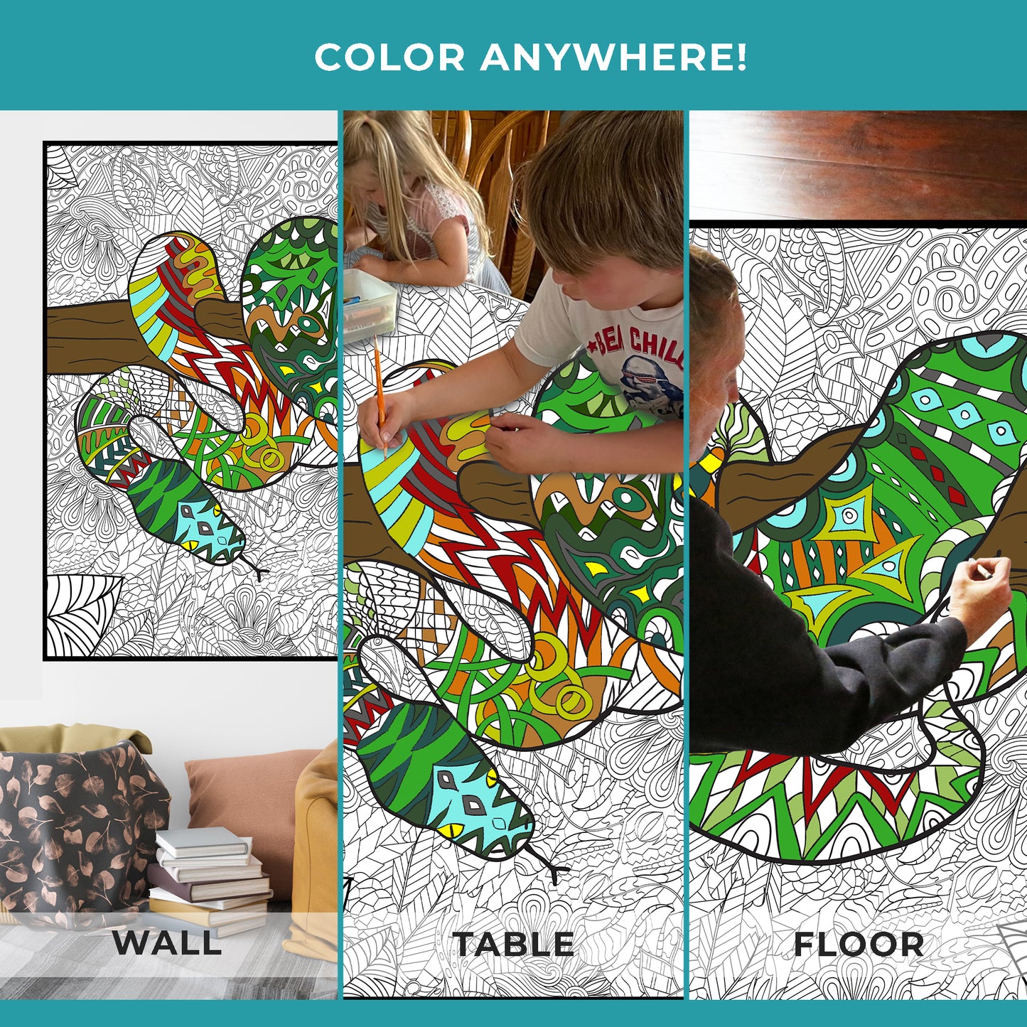Premium Giant Snake Coloring Poster