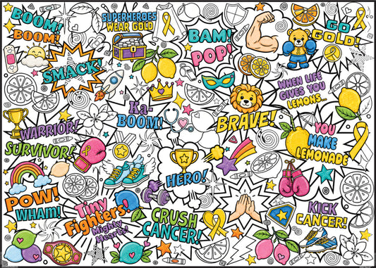 GIANT Kick Kids' Cancer Coloring Poster