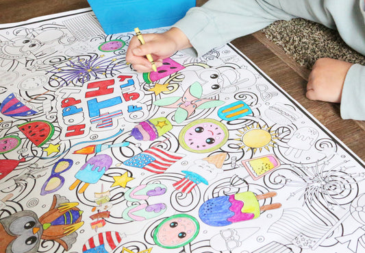 4th of July Everyday Event Poster and Banner | Large Coloring & Activity Poster for Celebrations, Kids, and BBQ's