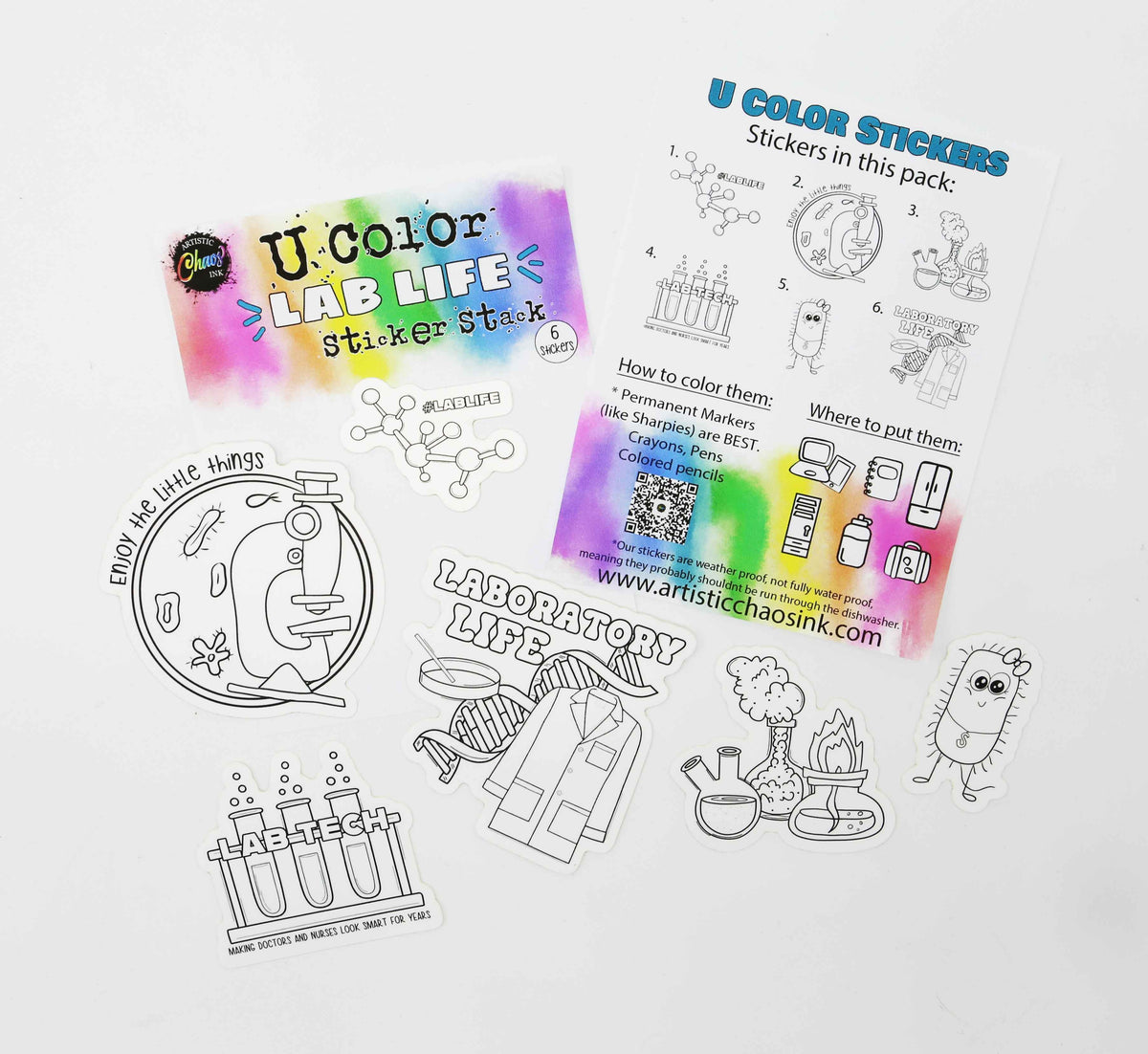 Lab Balance Sticker Laboratory Stickers Pack - U Color Lab Week Stack - Artistic Chaos ...