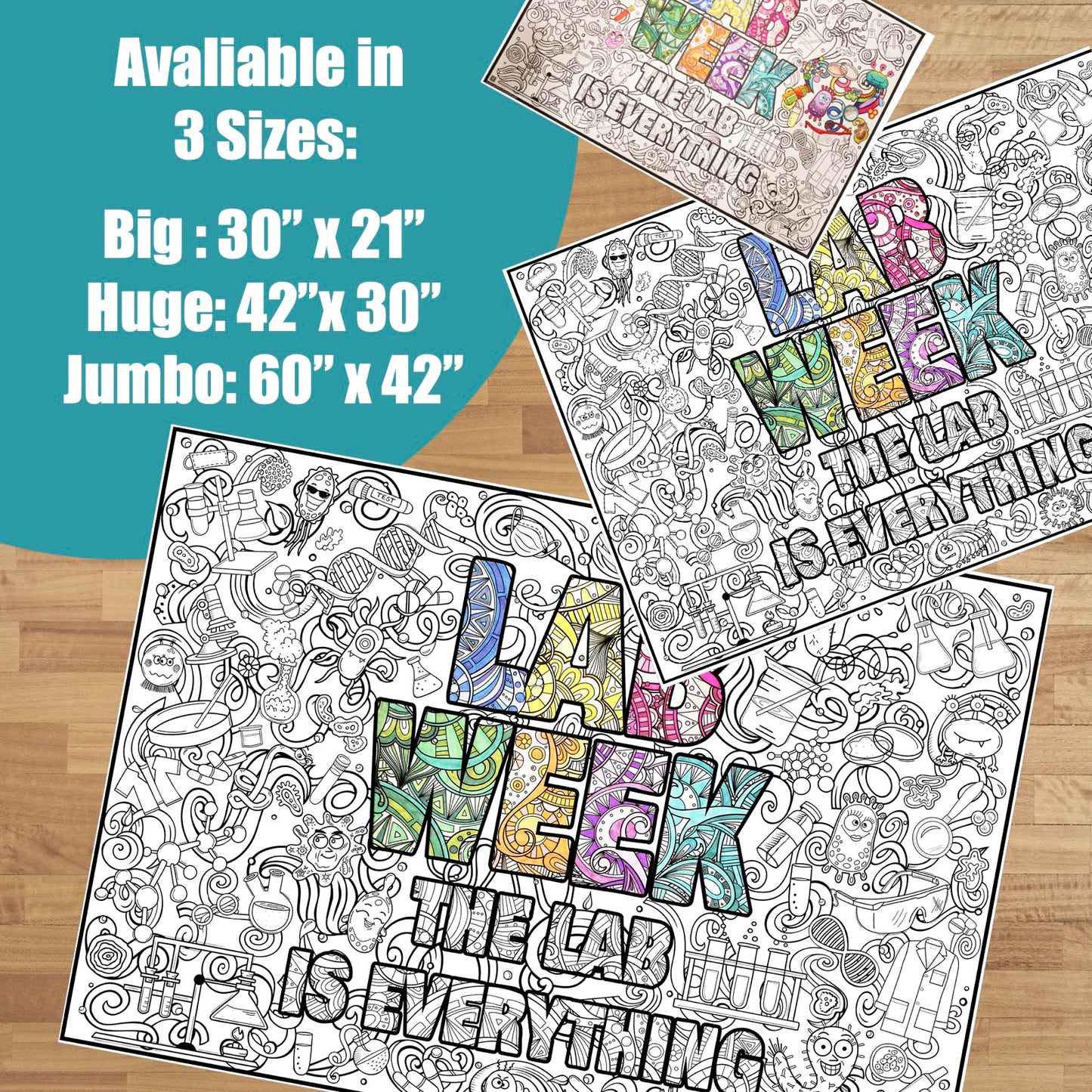 Lab Week 2025 Coloring Poster - Learning Science Lets Glow