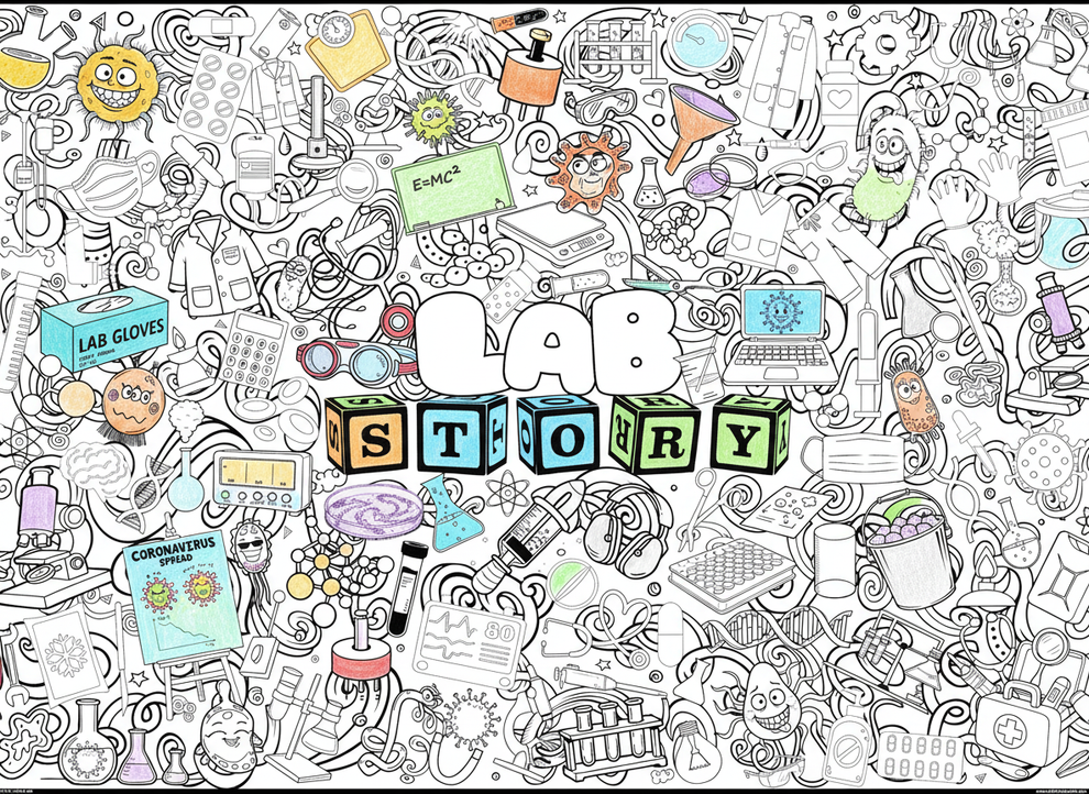 Lab Story Giant Coloring Poster For Team Building | Artistic Chaos Ink