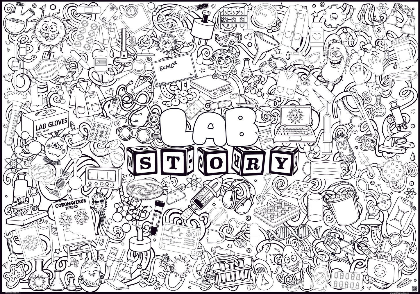 Lab Story 2026 Lab Week Giant Coloring Poster - Hours of Team Building Fun while Coloring and Connecting.