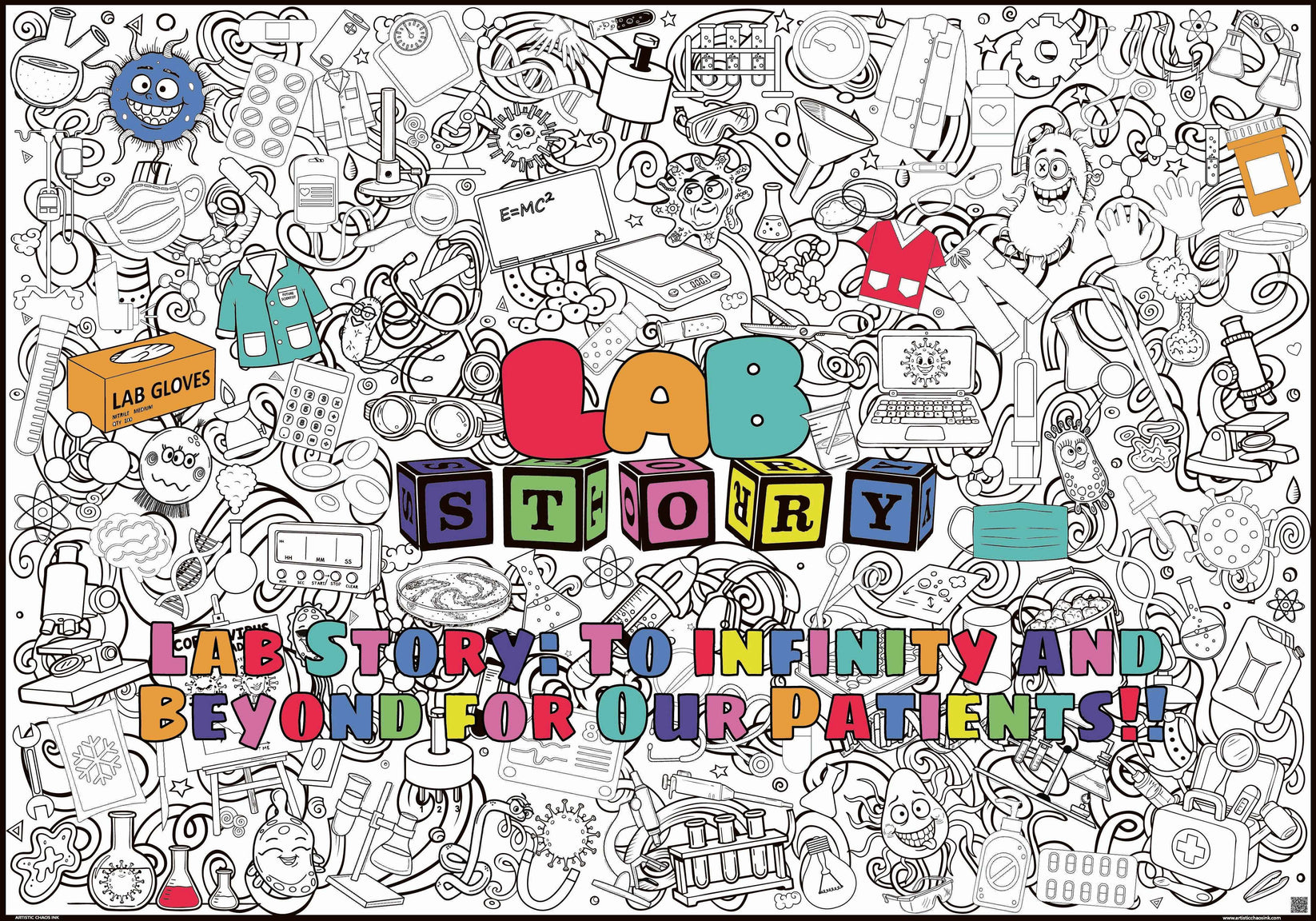 Lab Story Giant Coloring Poster For Team Building | Artistic Chaos Ink