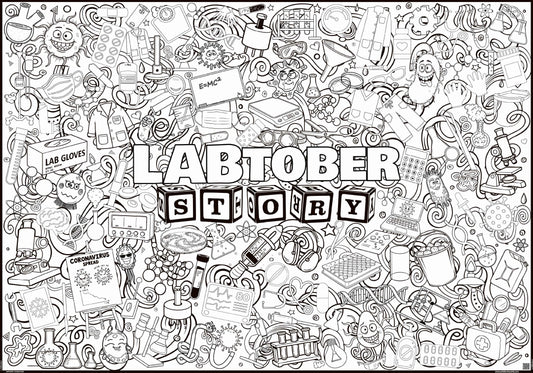 PERSONALIZED LABTOBER Coloring Poster | 2 Designs!  1/2 Year Lab Week Celebration
