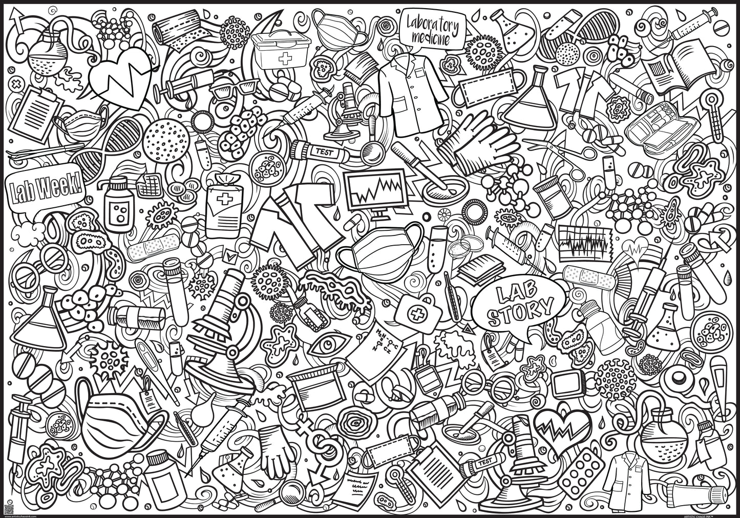 PERSONALIZED Lab Fun Coloring Poster -- Giant Size for Lab Week, team building and celebrating all year