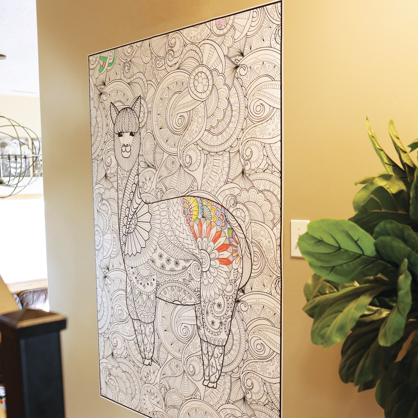 Llama Giant Coloring Poster- Large Llama Wall Art, Group Coloring Activity for Kids, Families & Gatherings