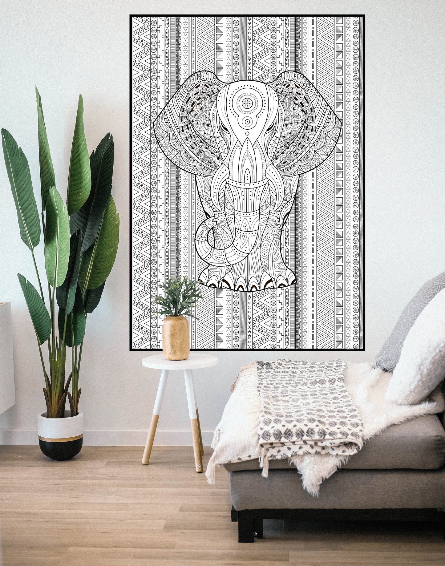 Premium Giant Elephant Coloring Poster