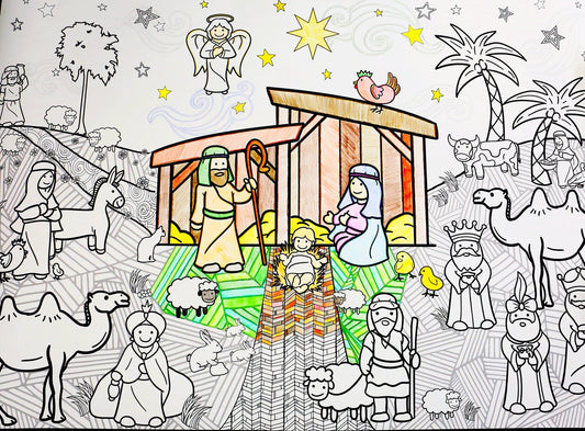 Premium Giant Nativity Coloring Poster