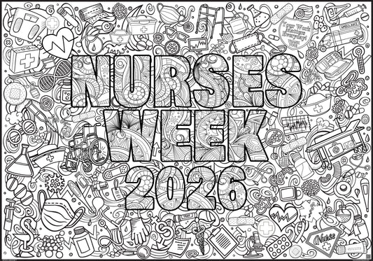 PERSONALIZED Nurses Week 2026 and Caregivers Coloring Posters for Team building- Nurse Appreciation Wall Art - Staff Wellness