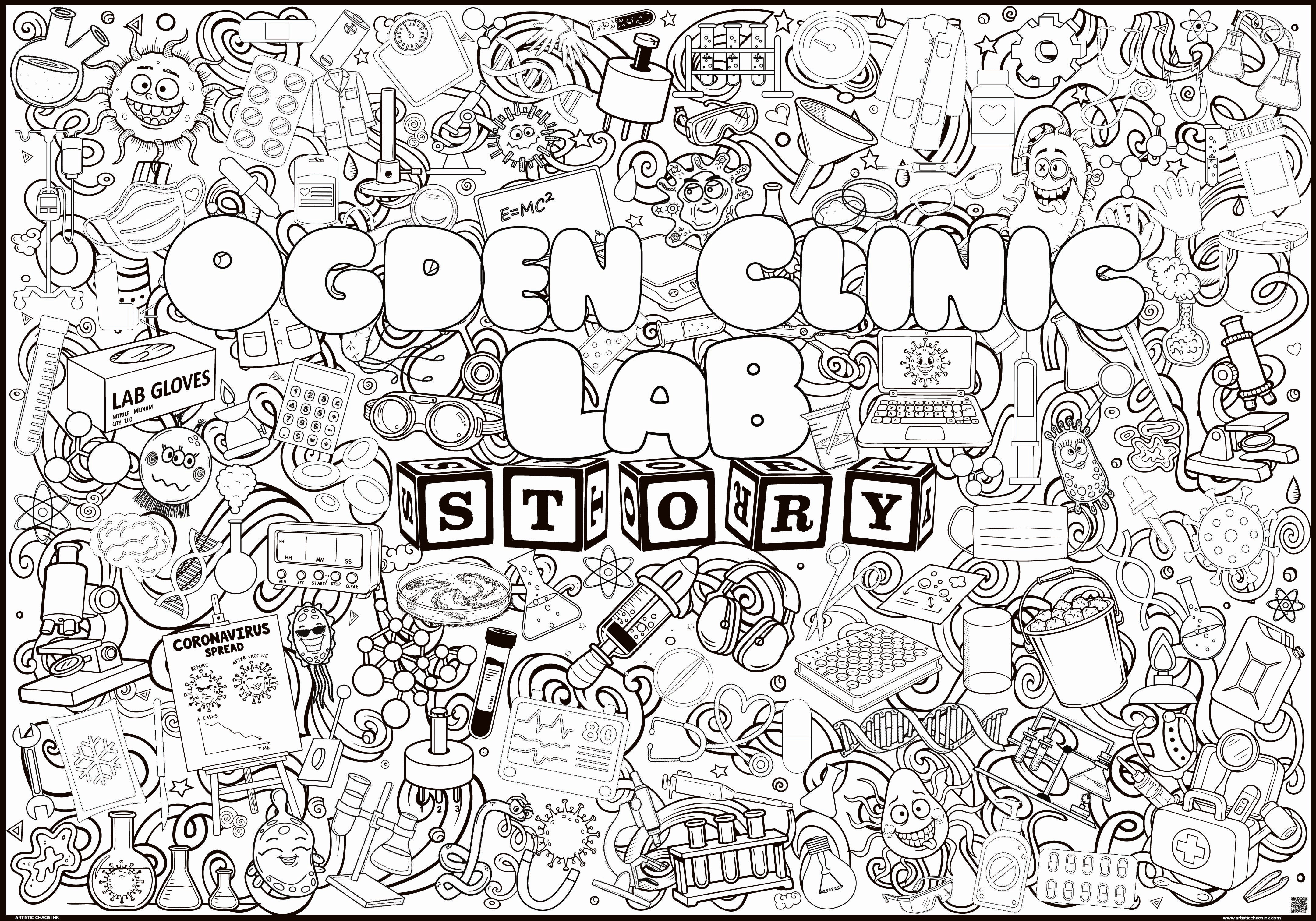 PERSONALIZED Lab Story 2026 Week Coloring Poster | Artistic Chaos Ink