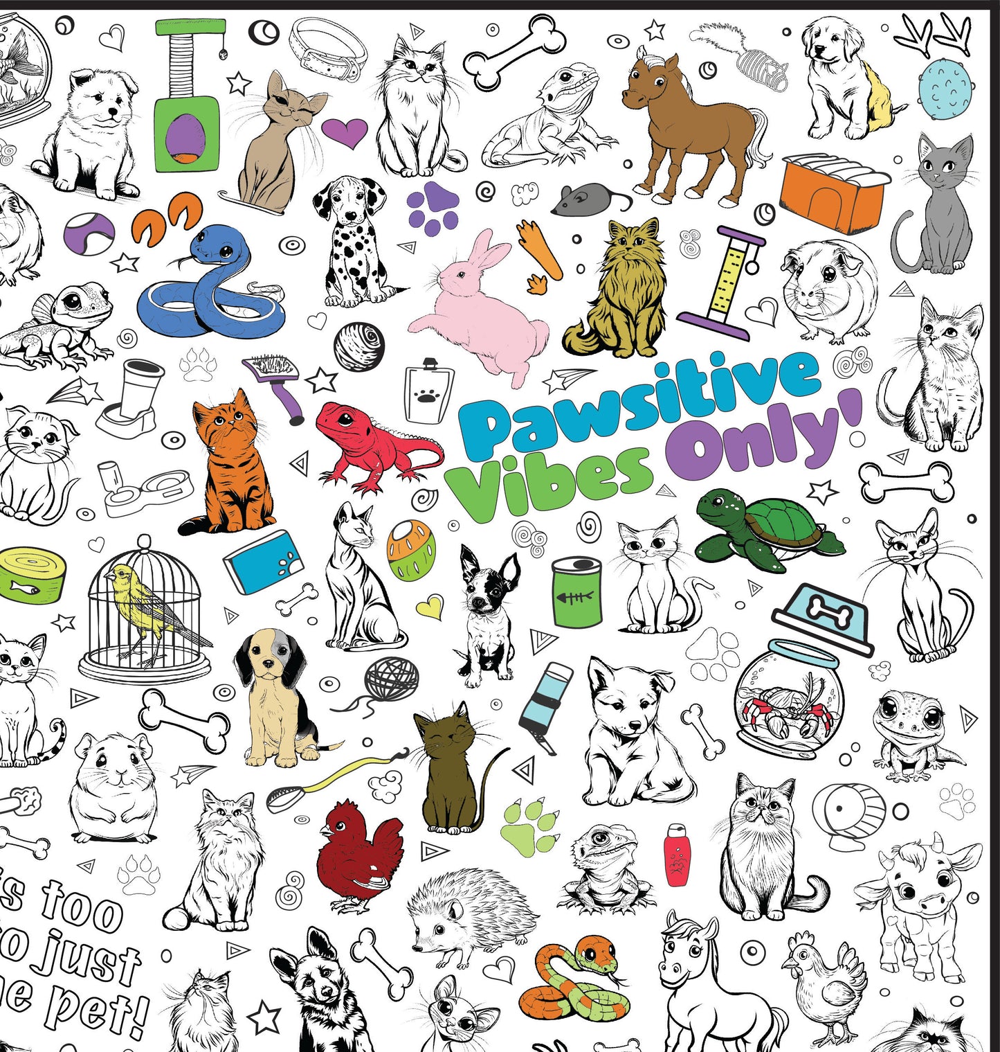 Personalized Giant Pet Coloring Poster | Team Group Coloring
