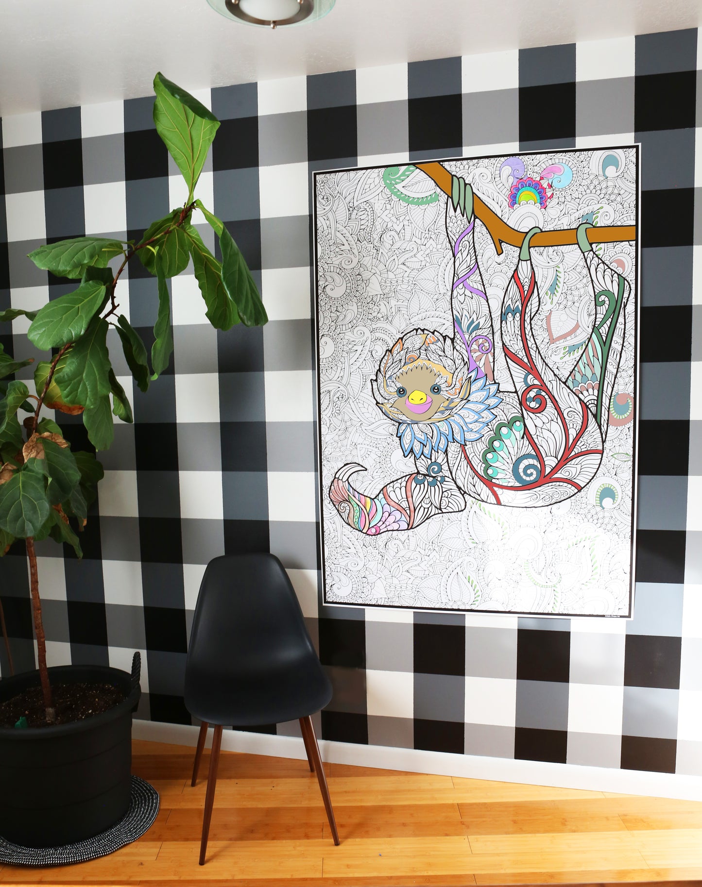 PERSONALIZED  Premium Sloth Coloring Poster