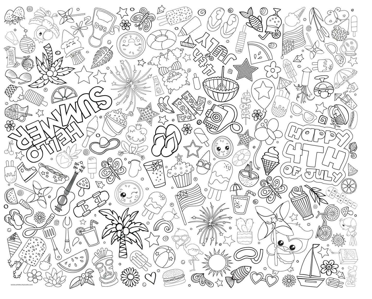 Summer Coloring Tablecloth