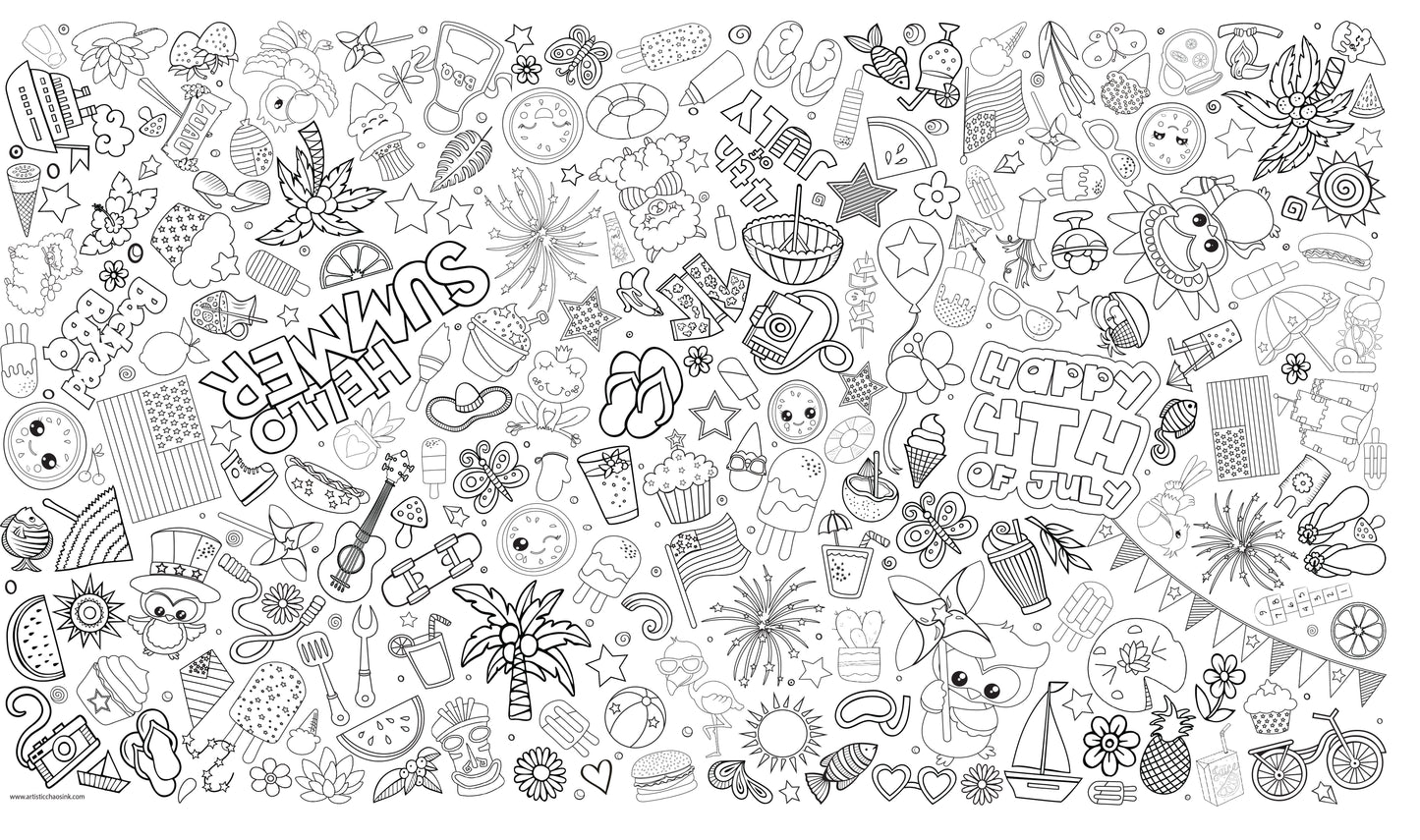 Summer Coloring Tablecloth