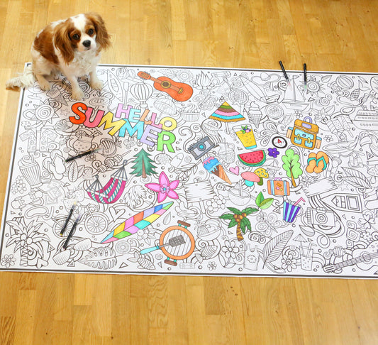 Summertime Everyday Event Banner | Large Coloring & Activity Poster for Celebrations, Camping & Groups