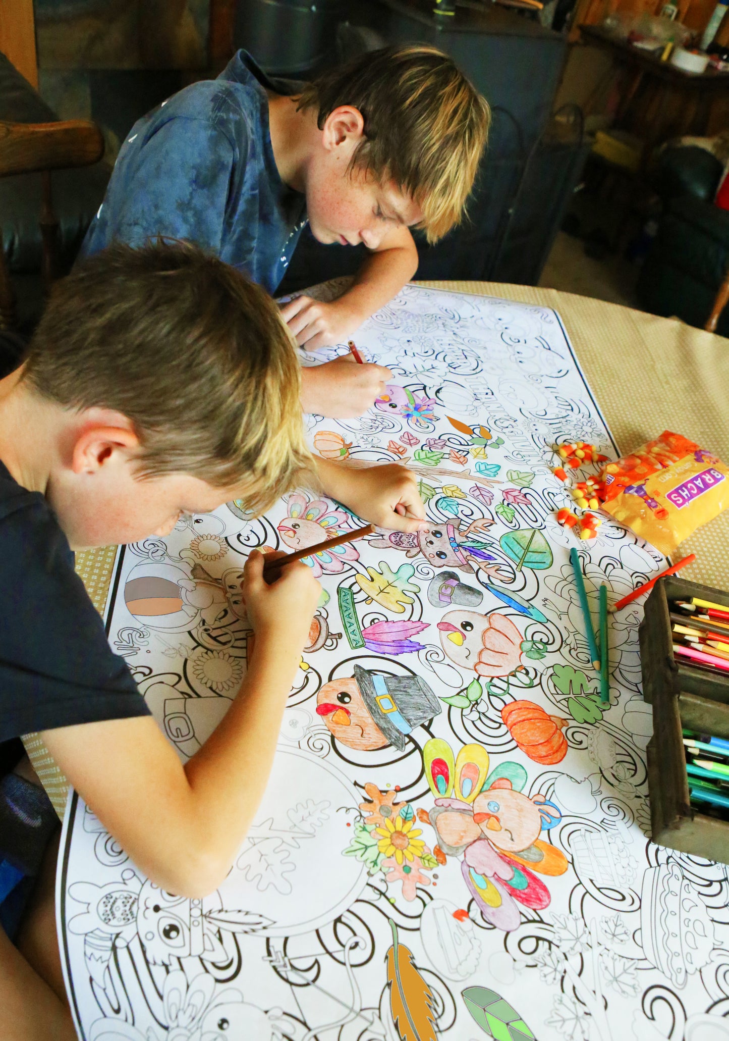 Thanksgiving Thankful CrittersEveryday Event Poster and Banner | Large Coloring & Activity Poster for Celebrations, Kids, and Parties