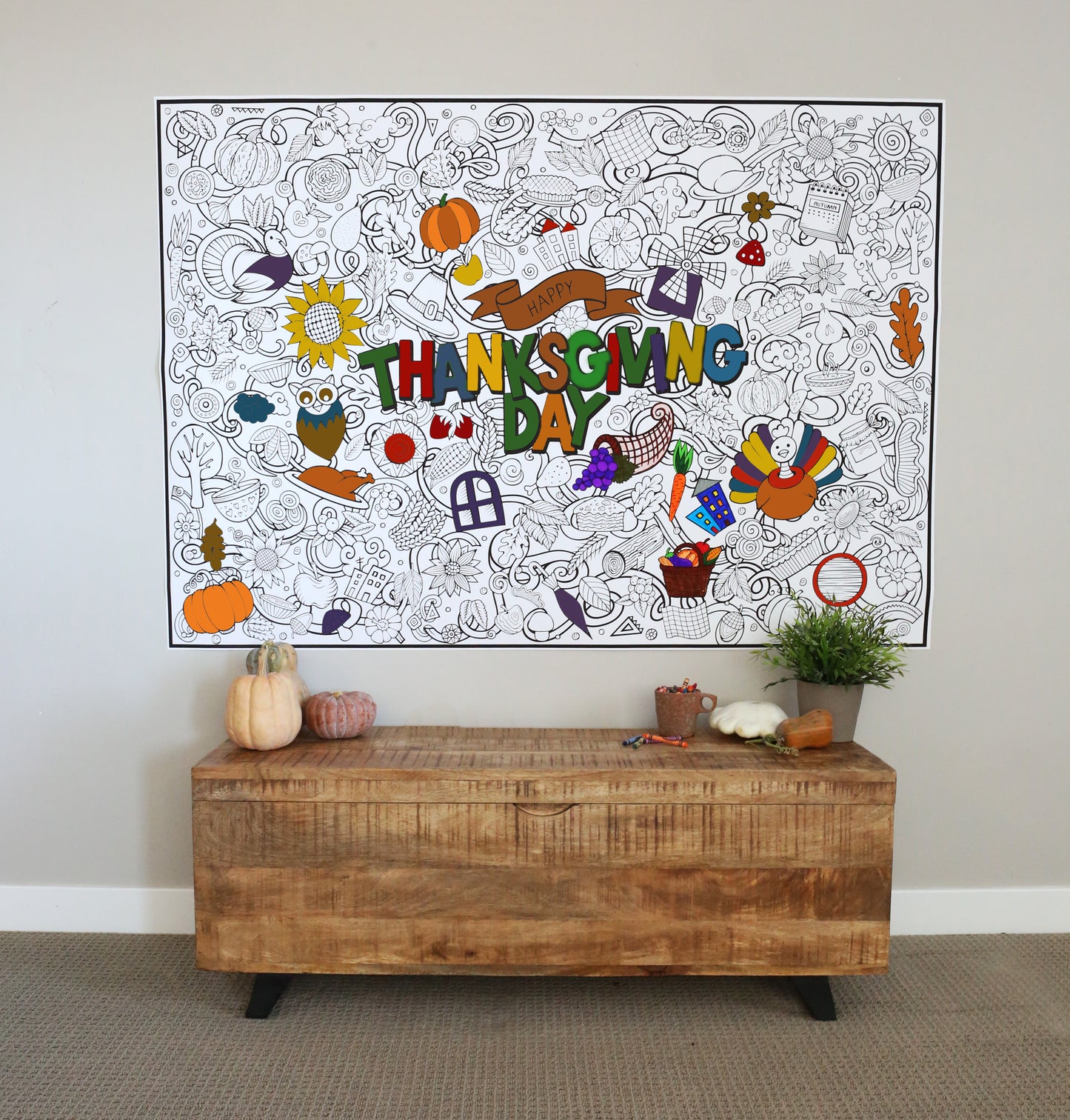 Premium Giant Thanksgiving Coloring Poster
