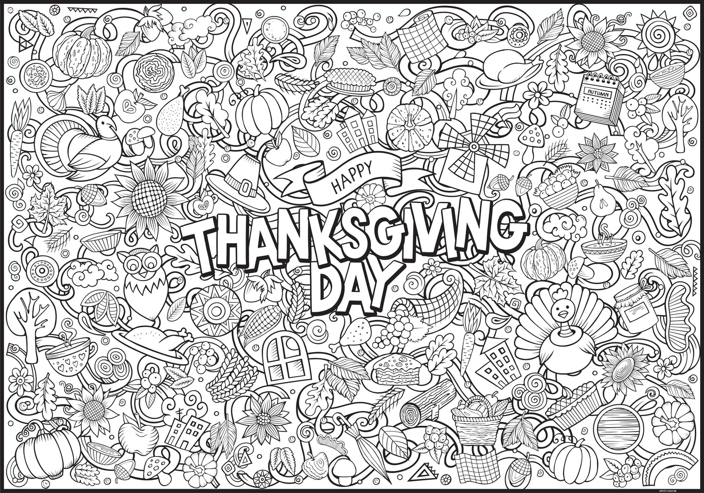 Premium Giant Thanksgiving Coloring Poster