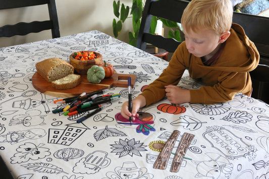 Thanksgiving Reusable Coloring Tablecloth