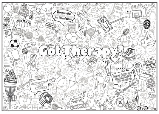 PERSONALIZED Recreation Health Therapy Coloring Poster – Occupational Health Nurse Week Appreciation Wall Art, Large Group Coloring Activity, Therapy & RT Staff Wellness