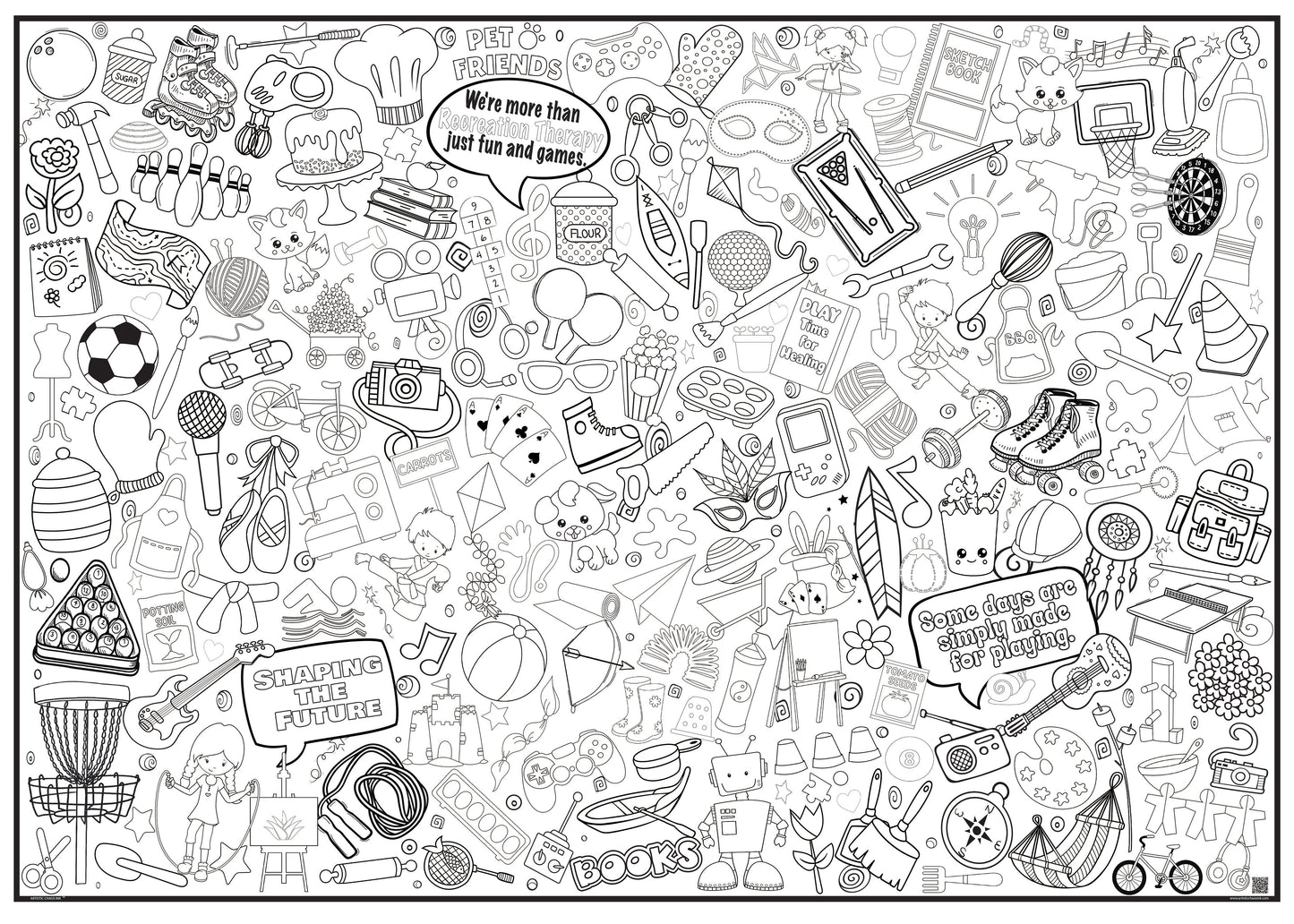 PERSONALIZED Recreation Health Therapy Coloring Poster – Occupational Health Nurse Week Appreciation Wall Art, Large Group Coloring Activity, Therapy & RT Staff Wellness