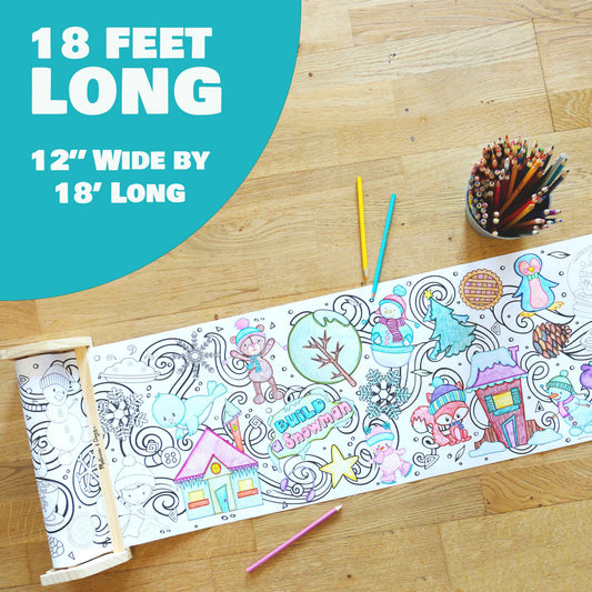 Winter Wonderland 18-Foot Coloring Roll | Indoor Coloring Fun