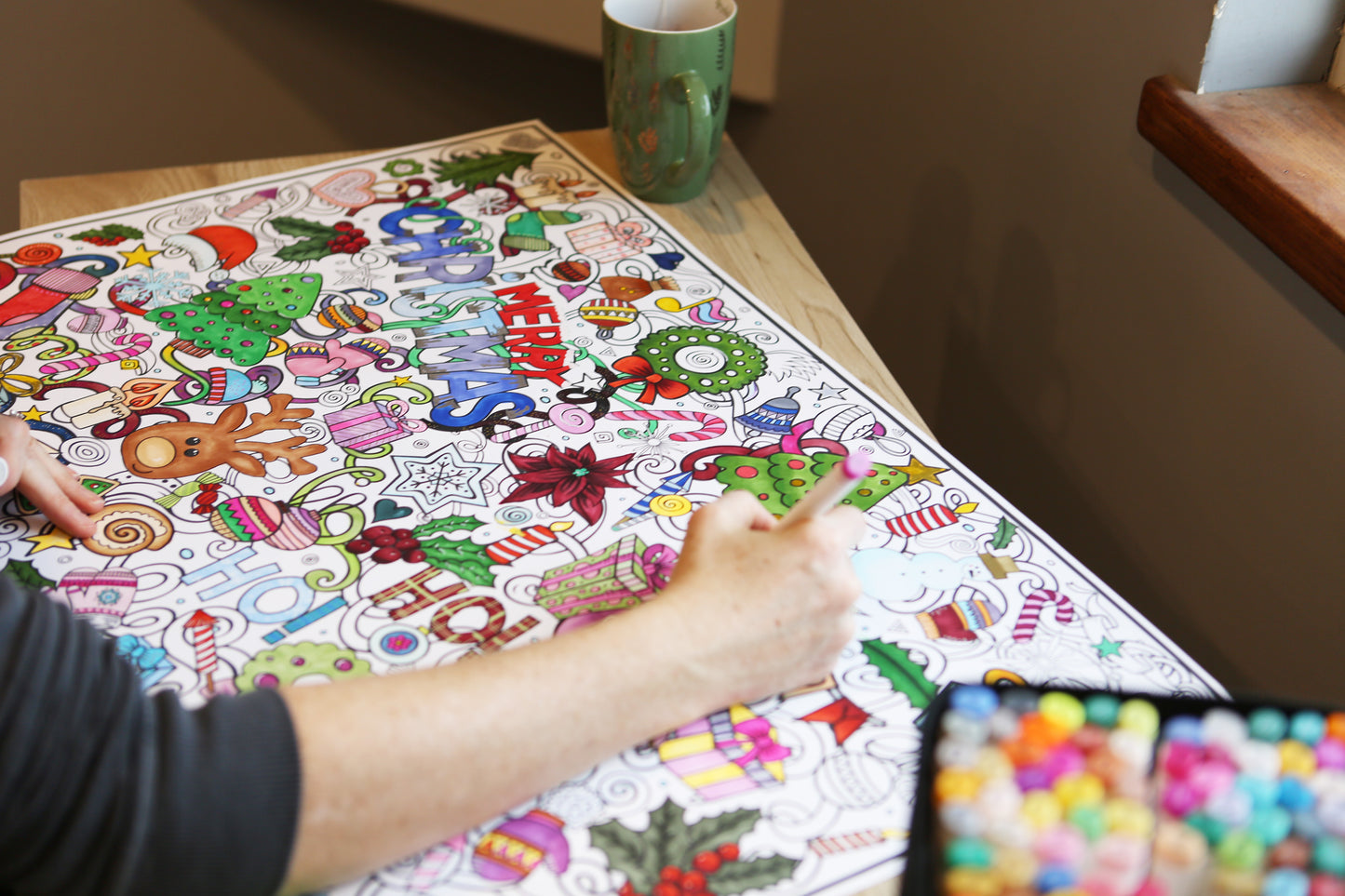 Oversize Christmas Coloring Poster | Large Christmas