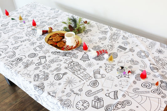 Christmas Reusable Coloring Tablecloth