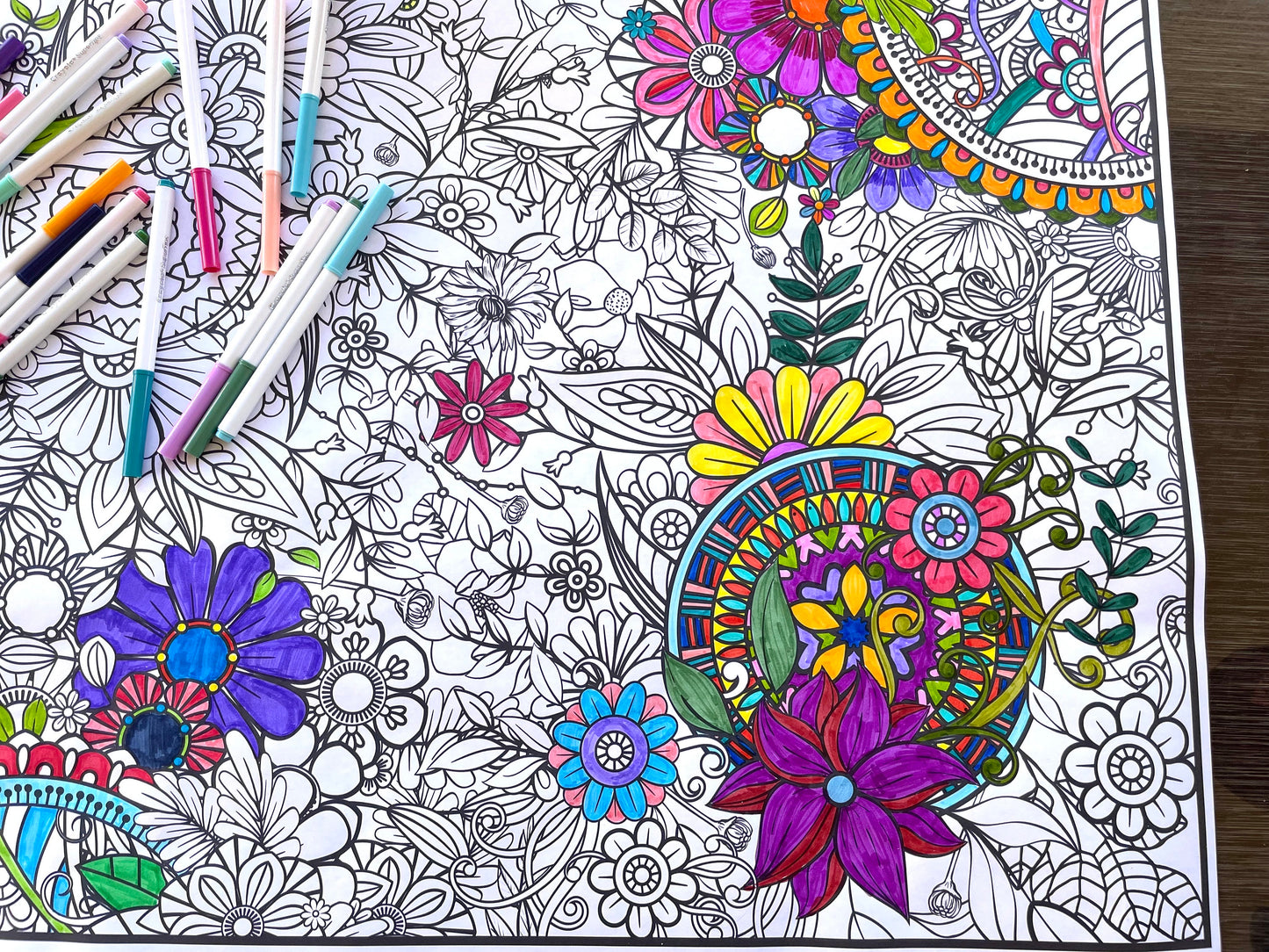 Classic Flower Coloring Poster
