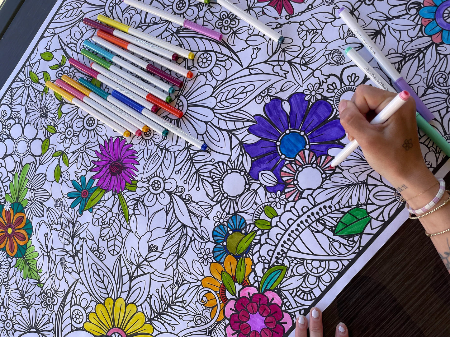 Classic Flower Coloring Poster