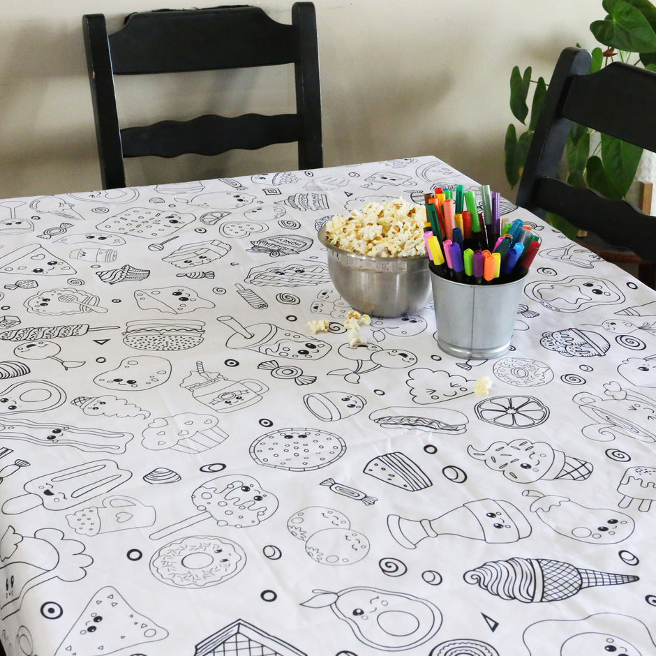Reusable Fabric Coloring Tablecloths - Artistic Chaos