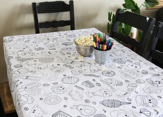 Food Reusable Coloring Tablecloth