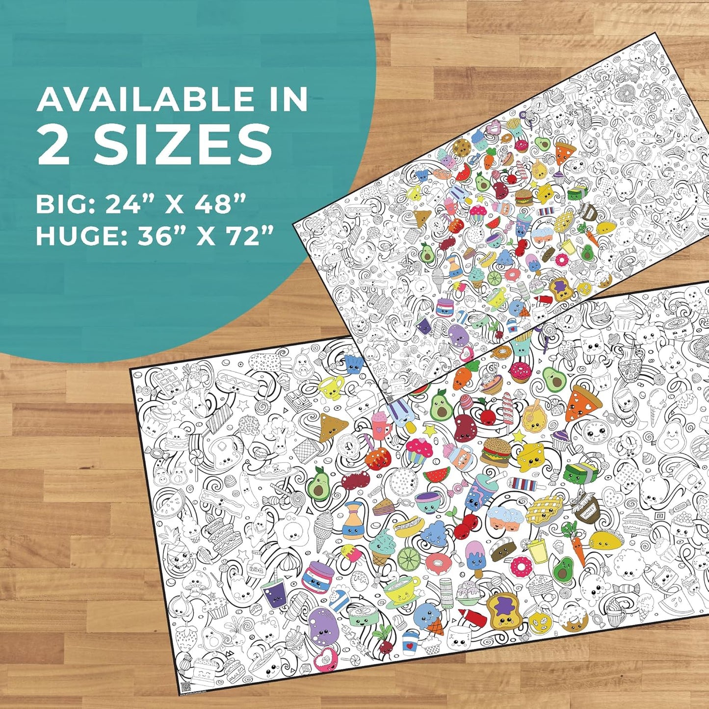 Classic Food with Fun Faces Coloring Poster