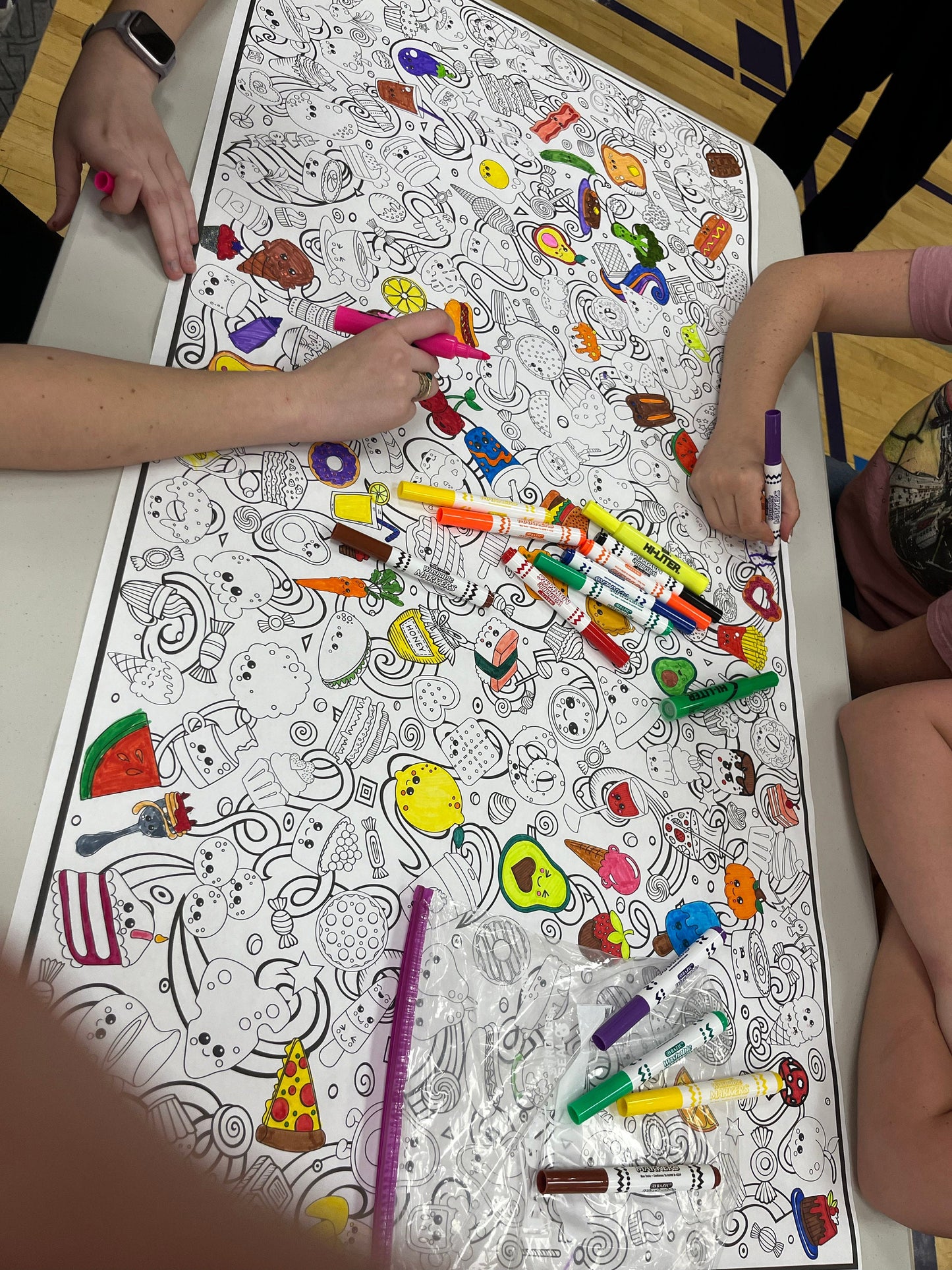 Classic Food with Fun Faces Coloring Poster